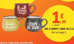 E.Leclerc Bol à soupe 1 anse 44,5 CL offre