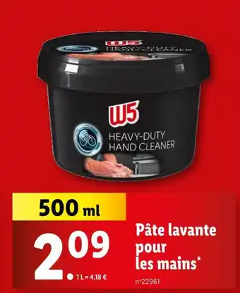 Lidl W5 Pâte lavante pour les mains offre