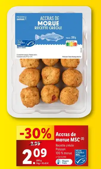 Lidl Accras de morue msc offre