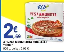 E.Leclerc ECO+ 3 pizzas margherita surgelées offre