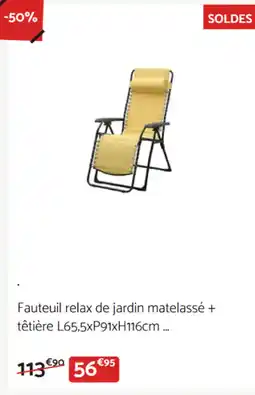 Bricomarché Fauteuil relax de jardin matelassé offre