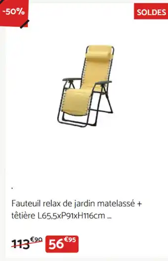 Bricomarché Fauteuil relax de jardin matelassé offre