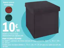 E.Leclerc Pouf pliable velours offre