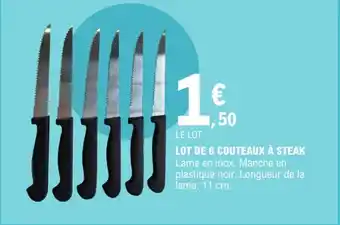 E.Leclerc Lot de 6 couteaux à steak offre