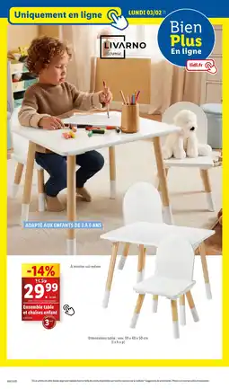 Lidl LIVARNO HOME Ensemble table et chaises enfant offre