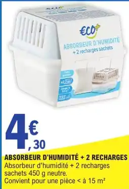 E.Leclerc ECO+ Absorbeur d'humidité + 2 recharges offre