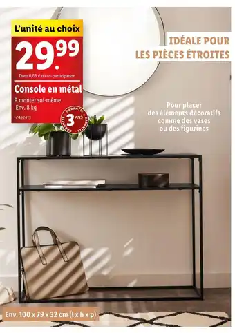 Lidl Console en métal offre