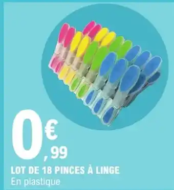 E.Leclerc Lot de 18 pinces à linge offre