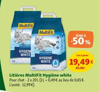 Maxi Zoo MultiFit Litières Hygiène white offre