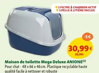 Maxi Zoo ANIONE Maison de toilette Mega Deluxe offre