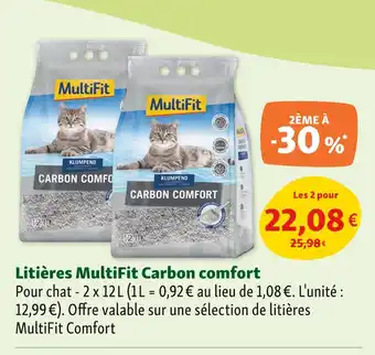 Maxi Zoo MultiFit Litières Carbon comfort offre