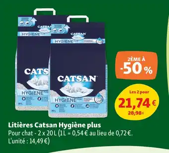 Maxi Zoo Catsan Litières Hygiène plus offre