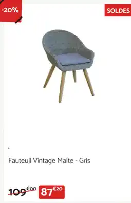 Bricomarché Fauteuil vintage malte gris offre