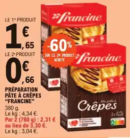 E.Leclerc FRANCINE Préparation pâte à crêpes offre