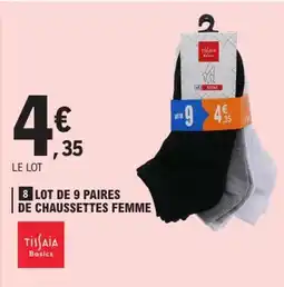 E.Leclerc TISSAIA 8 lot de 9 paires de chaussettes femme offre