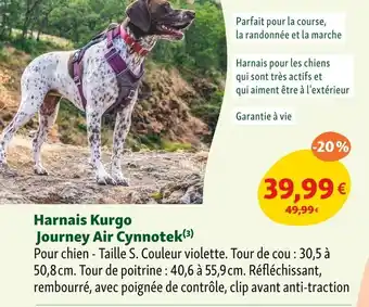 Maxi Zoo Kurgo Harnais Kurgo Journey Air Cynnotek offre