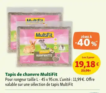 Maxi Zoo MultiFit Tapis de chanvre offre