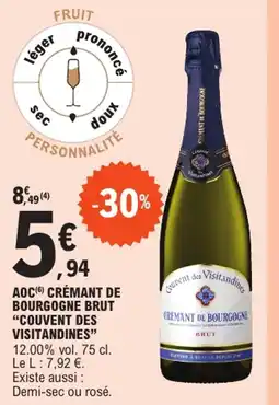 E.Leclerc COUVENT DES VISTANDINES Crémant de Bourgogne Brut offre