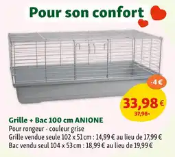 Maxi Zoo Anione Grille + Bac 100 cm offre