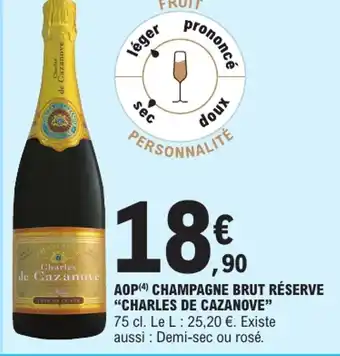 E.Leclerc CHARLES DE CZANOVA Aop champagne brut réserve offre