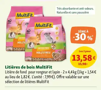 Maxi Zoo MultiFit Litières de bois offre