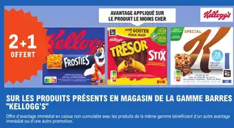 E.Leclerc Kellogg's 2+1 offert sur les produits présents en magasin de la gamme barres Kellogg's offre