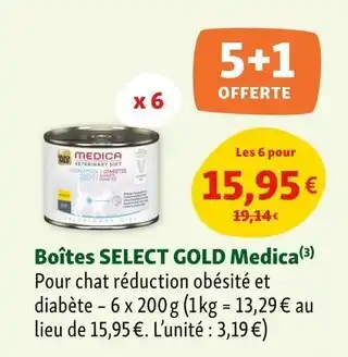 Maxi Zoo SELECT GOLD Boîtes Medica offre