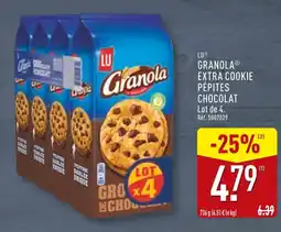 ALDI LU Granola extra cookie pépites chocolat offre