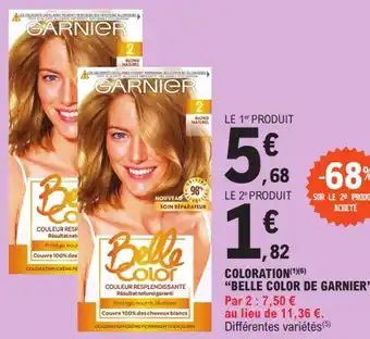 E.Leclerc GARNIER Coloration belle color de garnier offre