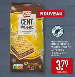 ALDI LES MALINS PLAISIRS Gaufrettes Cent Wafers Fourrées au Chocolat offre