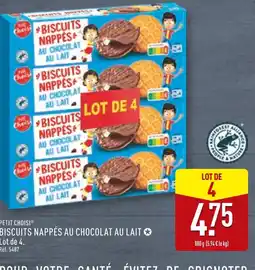 ALDI PETIT CHOISI Biscuits nappés au chocolat au lait offre