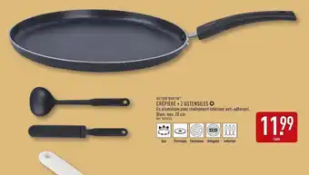 ALDI ARTHUR MARTIN Crêpière + 2 ustensiles offre