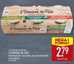 ALDI LES TERRINES DU BOCAGE 3 verrines de pâté offre