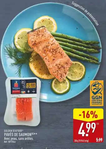 ALDI GOLDEN SEAFOOD Pavés de saumon offre