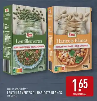 ALDI FLEURS DES CHAMPS Lentilles Vertes ou Haricots Blancs offre