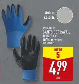 ALDI TOP CRAFT GANTS DE TRAVAIL offre