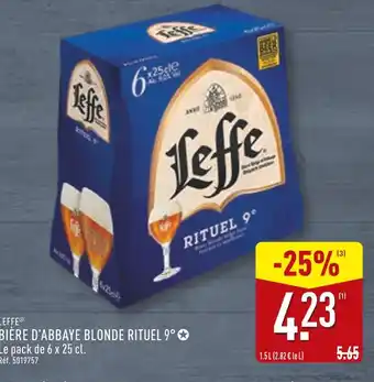 ALDI LEFFE Bière d’abbaye blonde rituel 9° offre