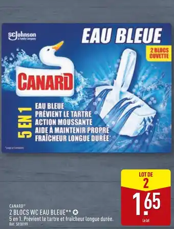 ALDI CANARD 2 Blocs WC Eau Bleue offre