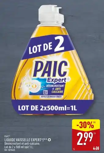 ALDI PAIC Liquide vaisselle expert offre