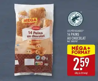 ALDI LES PÂTISSADES 14 pains au chocolat offre