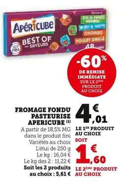 Super U Apéricube Fromage fondu pasteurisé offre