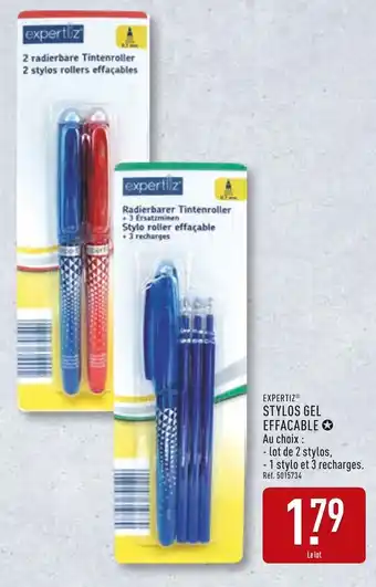 ALDI EXPERTI Stylos Gel Effaçable offre