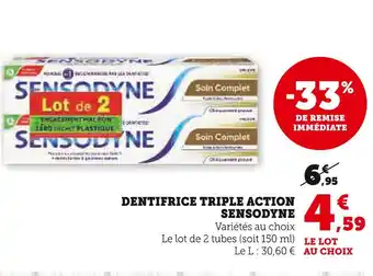 Super U Sensodyne Dentifrice Triple Action offre