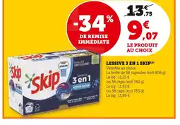 Super U SKIP Lessive 3 en 1 Skip offre