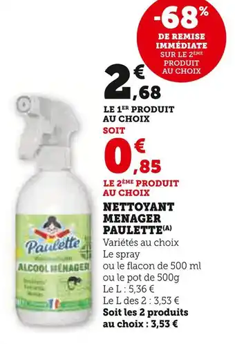 Super U Paulette Nettoyant Menager(A) offre