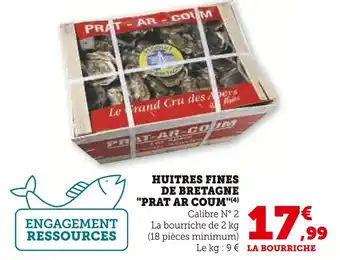 Super U Huitres fines de bretagne prat ar coum offre