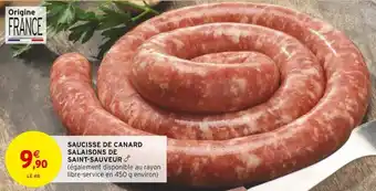 Intermarché Saucisse de canard salaisons de saint sauveur offre