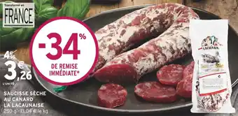 Intermarché Saucisse seche au canard la lacaunaise offre