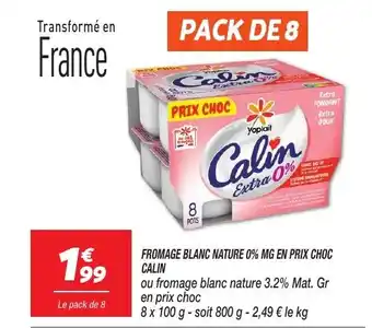 Netto Fromage blanc nature 0% mg en prix choc calin offre