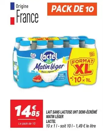 Netto Lactel lait sans lactose uht demi ecreme matine leger offre